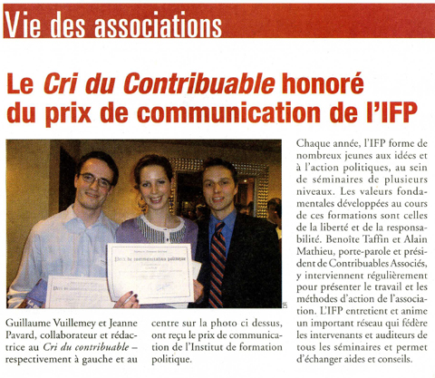Le Cri du contribuable, no 67 • 21 mars 2009